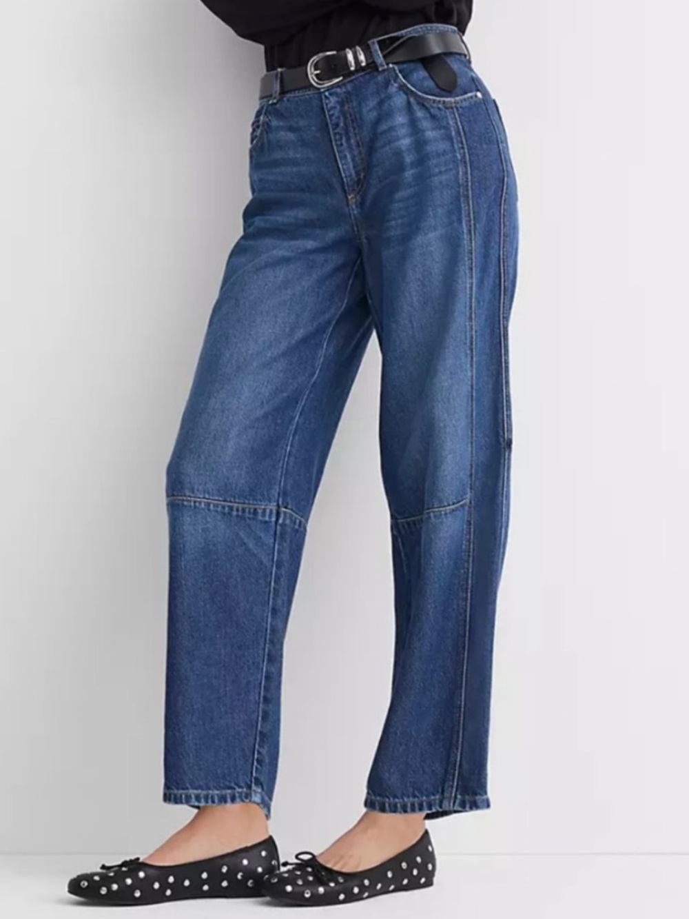 Loft High Rise Barrell Jeans Ankle Length‎